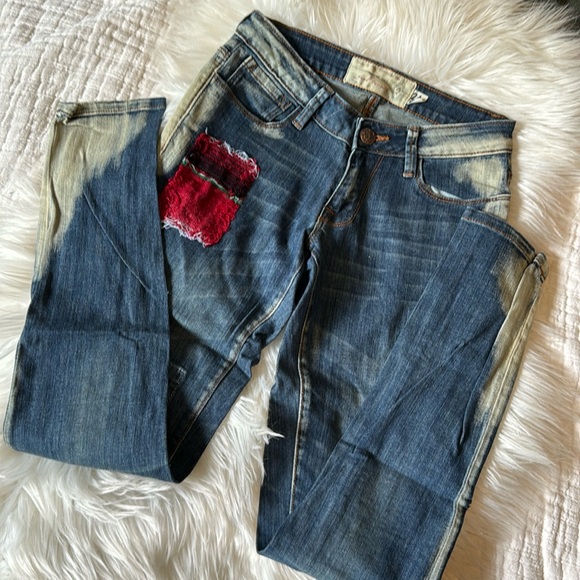 F r e e  P e o p l e • Patchwork boho skinny jeans - Picture 1 of 7